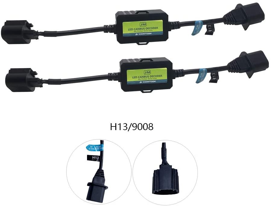 AnyCar Led Headlight Decoder H13 9008 Canbus Resistor Anti-flicker Harness Headlight Bulb Decoder for 2016 Jeep Renegade (2016Jeep Renegade)