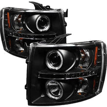 Spyder 5009494 Chevy Silverado 1500 07-13 2500HD/3500HD 07-14 Projector Headlights - LED Halo - LED (Replaceable LEDs) - Black - High H1 (Included) - Low H1 (Included)