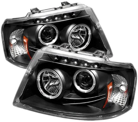 Spyder Auto PRO-YD-FE03-HL-BK Ford Expedition Black Halo LED Projector Headlight with Replaceable LEDs