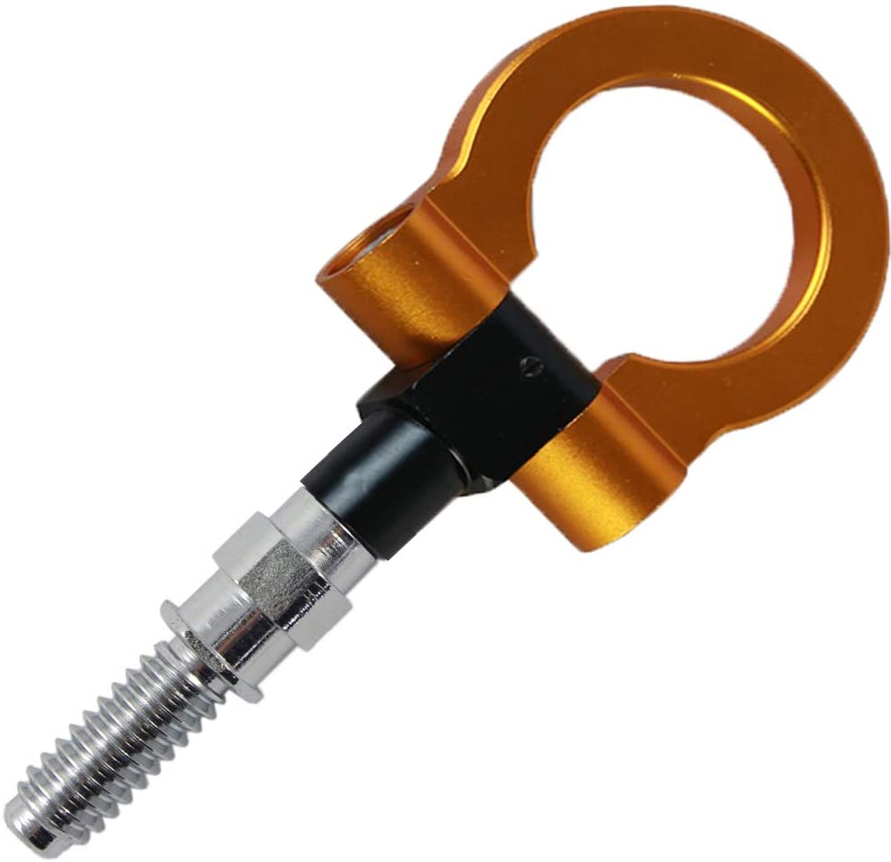 MG Pro-industry Black Front & Rear Bumper Screw on Tow Hook Kit for BMW 325 335I 330 328 318 M3 M5 E60 E90 E92 Coupe SED (Black)