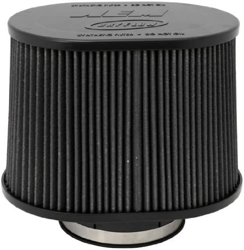 AEM 21-2278BF Universal DryFlow Clamp-On Air Filter: Oval Tapered; 5 in (127 mm) Flange ID; 8 in (203 mm) Height; 10 in x 8 in (254 mm x 203 mm) Base; 9.5 in x 6.75 in (241 mm x171 mm) Top