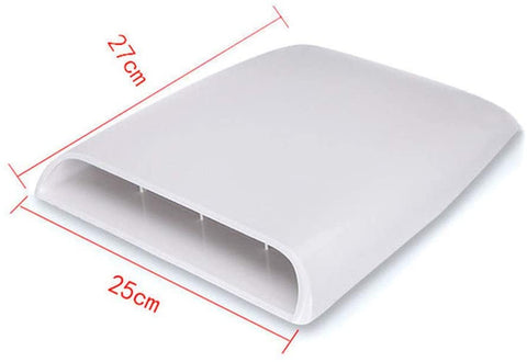 Wcnsxs 1pc Auto Car Decorative Air Flow Intake Hood Scoop Bonnet Vent Cover White & Black ABS 28253.3cm Auto Accessories