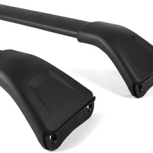 Crossbars Compatible With 2017-2018 Mazda CX-5, Factory Style Aluminum Cross Bar Roof Rack Black Cap Set By IKON MOTORSPORTS