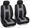 BDK Rome Sport Gray Car Seat Covers Full Set Combo with Floor Mats – Front and Rear Seat Cover & Floor Mat Set, Stylish Protection with Two-Tone Color Accents, Universal Fit for Car Truck Van SUV