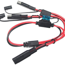 3FT Sae to Sae Extension Cable 16AWG- 12V Sae 2pin BulletConnectors Disconnects Extension Cables Quick Disconnect Port Cable Power Cord Solar Male Battery Charger Plug Waterproof