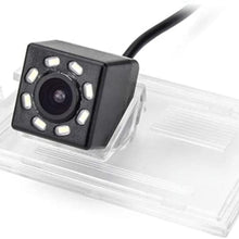 eHANGO Car Rear View Camera with 4 Pin to RCA Cable Bracket License Plate Lights Housing Mount for Jeep Compass 2011~2015 / Jeep Patriot 2011~2015 / Jeep Liberty 2011~2015 (8 LED Angle)