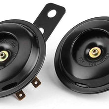 Dingln 2Pcs Universial Motorcycle Horn Waterproof 12V 105db Round Speaker for Most Scooters/Mopeds/ATVs