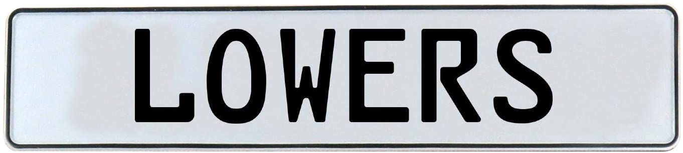 Vintage Parts 683574 Vintage Parts 683574 Lowers White Stamped Aluminum Street Sign Mancave Wall Art, 1 Pack