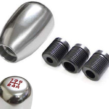 iJDMTOY Silver Chrome 5-Speed Manual Shift Knob Compatible With Honda Acura Mazda Mitsubishi Nissan Subaru, etc