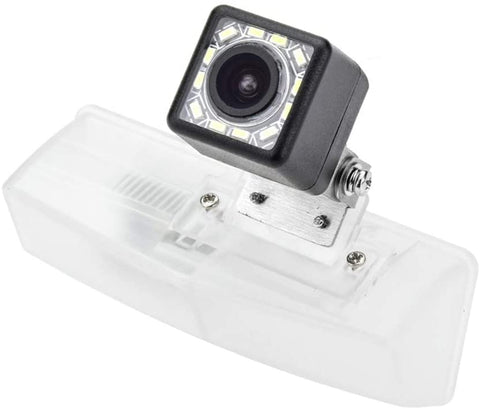 eHANGO Car Rear View Camera 4 Pin to RCA Cable Bracket License Plate Lights Housing Mount for Lexus HS250h/ Lexus CT200h/ Toyota Matrix/Toyota Prius/Toyota RAV4/ Toyota Venza (12 LED)