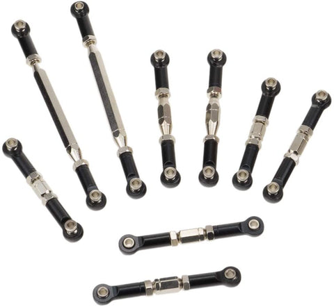 9PCS Wltoys 12428 Pull Rod Steering Servo Link Swing Arm Rear Upper Suspension Arm Tie Rod Length Adjustable for 1/12 Wltoys RC car 12423 FY03 Parts, Cojoys