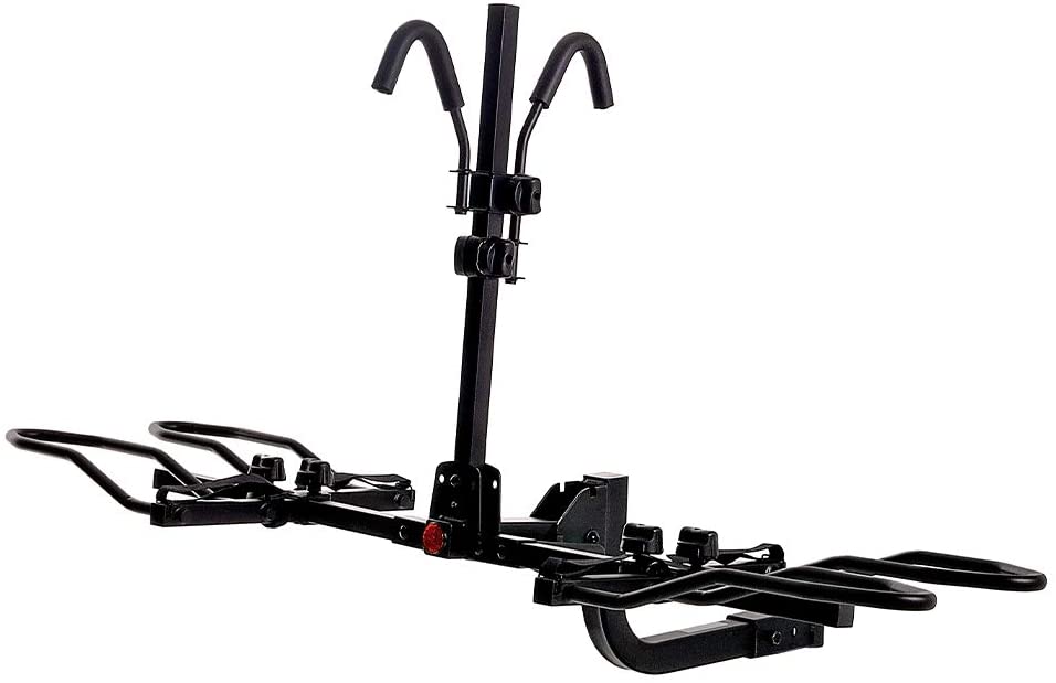KAC Overdrive Sports K2 2” Hitch Mounted Rack 2-Bike Platform Style Carrier for Standard, Fat Tire, and Electric Bicycles – 60 lbs/Bike Heavy Weight Capacity – Smart Tilting – RV Use Prohibited