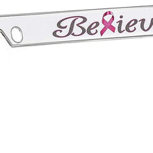 Warrior Breast Cancer Pink Ribbon ‘Believe’ License Frame Designed with Pink Crystals from Swarovski