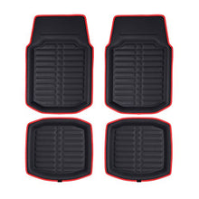 FH Group Tray Style Car Mats F14409REDBLACK Deep Tray All Weather Floor Mats, 4 Piece