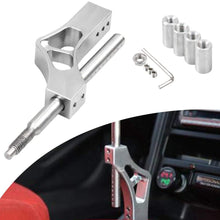 Sporacingrts Adjustable Short Shift Extension Shifter Knob with Adapters for Honda Civic Integra CRX (Silver)