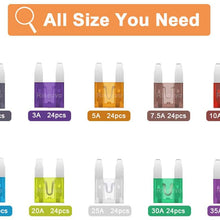 240pcs Mini Blade Fuse Assortment - Car Automotive Truck Auto ATM Fuse Kit (2A 3A 5A 7.5A 10A 15A 20A 25A 30A 35A)
