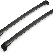 Black Aluminum Roof Rack Cross Bars Replacement for 2015-2018 Highlander Top Side Rail Cargo Carries
