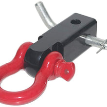 OPENROAD Red Shackle Hitch Receiver,Heavy Duty and Solid with 3/4 Inch D Ring Shackle