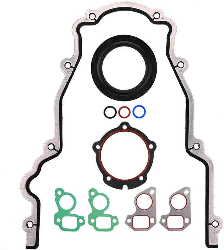 Timing Cover Gasket Set - Compatible with 4.8L 5.3L 5.7L 6.0L 6.2L Chevy Silverado, Suburban, Tahoe, GMC Sierra, Yukon, Savana, Cadillac Escalade - Replace 12633904 TCS45993