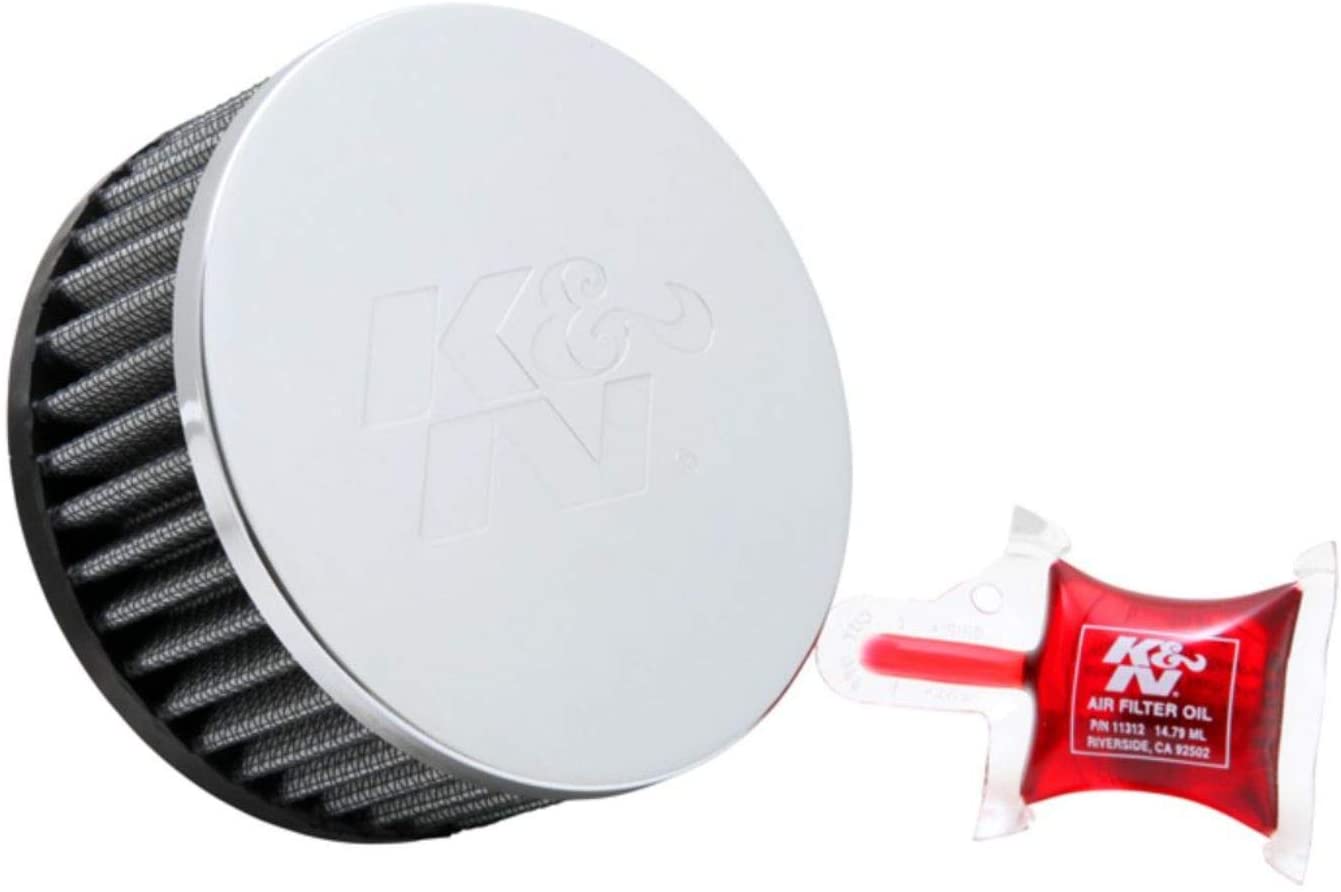 K&N Universal Clamp-On Air Filter: High Performance, Premium, Washable, Replacement Engine Filter: Flange Diameter: 2.25 In, Filter Height: 2 In, Flange Length: 0.625 In, Shape: Round, RC-1950