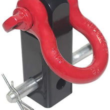 OPENROAD Red Shackle Hitch Receiver,Heavy Duty and Solid with 3/4 Inch D Ring Shackle
