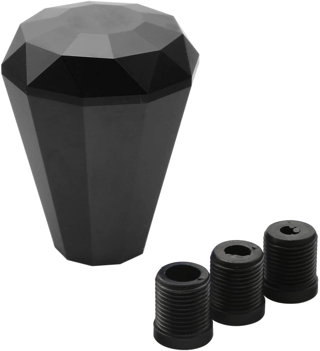 SUYE RACING Universal Weighted Shift Gear Lever Diamond Shape Fit for Manual Cars Most Automatic Cars with 3 Adapters (Black)