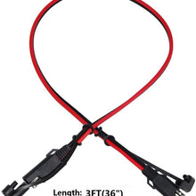 3FT Sae to Sae Extension Cable 16AWG- 12V Sae 2pin BulletConnectors Disconnects Extension Cables Quick Disconnect Port Cable Power Cord Solar Male Battery Charger Plug Waterproof