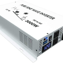 WZRELB 5000W Pure Sine Wave Power Inverter 24V DC to 120V AC Converter Off Grid Generator Home Power Supply
