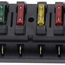 Circuit Standard 6 Way ATO Blade Fuse Box Plastic Cover DC 12V/24V Car Fuse Block Holder with 6pcs 3A-30A Fuses for Auto Car