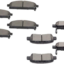 ROADFAR Premium Ceramic Brake Pads Sets 8pcs fit for Infiniti G37/Q50/Q60/Q70/QX60/QX70, Nissan 370Z/Juke/Leaf/Maxima/Murano/Pathfinder/Quest/Rogue/Rogue Sport/X-Trail