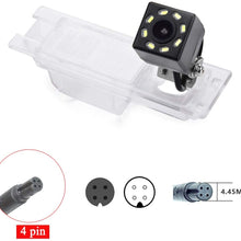 eHANGO Car Rear View Camera with 4 Pin to RCA Cable Bracket License Plate Lights Housing Mount for Buick Regal/Buick Excelle XT/Chevrolet Vectra/Chevrolet Malibu/Vauxhall (12 LED)