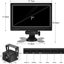 Podofo Backup Camera Kit, HD 1080P 7 '' Monitor Display Reversing Rear View Camera for Trucks RVs Trailers Campers, Two Video Channels Color Night Vision, Built-in DVR IP68 Waterproof