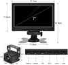 Car Backup Camera System Rearview Mirror with DVR Function 1080P HD 7 Inch Monitor Waterproof Night Vision Rear Veiw Camera for Truck Trailer Heavy Box RV Camper Bus 12V-36V