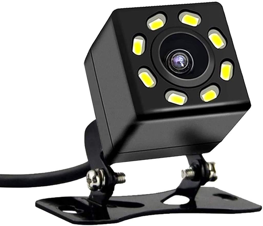 HD Car Rear Camera Car Backup Camera with Super Night Vision IP67 Waterproof Seismic Rearview Camera Wide Angle View for Car RV Caravan Trailer Tow Truck of Rear View Camera Fit (Eight Lights)