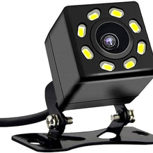 HD Car Rear Camera Car Backup Camera with Super Night Vision IP67 Waterproof Seismic Rearview Camera Wide Angle View for Car RV Caravan Trailer Tow Truck of Rear View Camera Fit (Eight Lights)