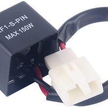 2-Pin LED Electronic Flasher Relay, 12V Indicator Light Flasher Relay Fix for Motorcycle/Bike LED Turn Signal Bulbs Hyper Flash/Rapid Blink Issues