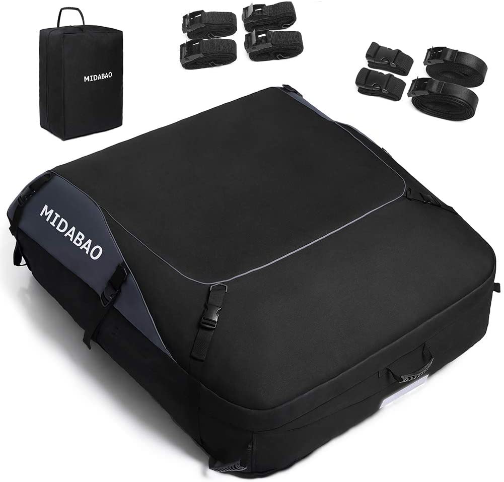 MIDABAO 20 Cubic Waterproof Duty Car Roof Top Carrier-Car Cargo Roof Bag Car Roof Top Carrier - Waterproof & Coated Zippers - for Cars with or Without Racks