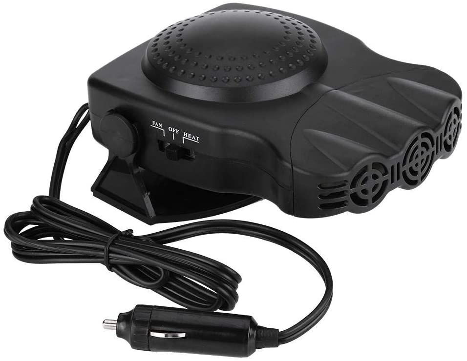 Senyar 2 in 1 Car Vehicle Heater Heating Cool Fan,12V 150W ABS Plastic Windscreen Demister Defroster with 2Pcs Screws(Black)