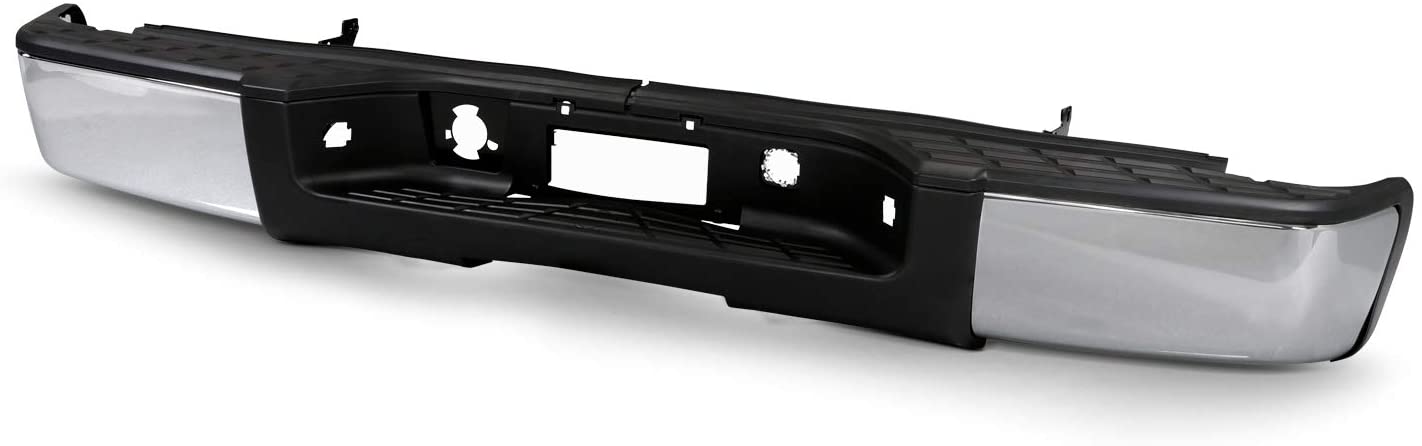Chrome Steel Rear Bumper End Cap Fits 2007-2013 Chevy Silverado GMC Sierra 1500 2500HD 3500HD Pair LH+RH w/o Sensor Hole