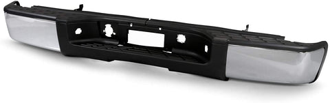 Chrome Steel Rear Bumper End Cap Fits 2007-2013 Chevy Silverado GMC Sierra 1500 2500HD 3500HD Pair LH+RH w/o Sensor Hole