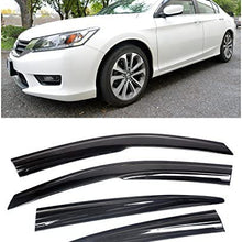 VXMOTOR for 2013-2017 Honda Accord 4DR Sedan - Smoke Tinted Side Window Visors Deflectors