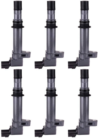 cciyu Pack of 6 Ignition Coils for Dodg-e/Jeep/Chrysle-r/Mitsubishi 1999-2008 V8 V6 3.7L 4.7L Fits for UF270 UF297 UF399