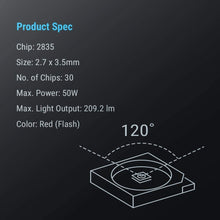 Syneticusa 7443 Red Flashing Strobe Blinking Rear Alert Safety Brake Tail Stop High Power LED Light Bulbs