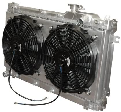 Yonaka 1990-1997 Mazda Miata MX-5 Aluminum Dual Core Lightweight Performance Radiator w/Fans & Shroud Kit