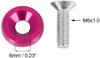 X AUTOHAUX 8pcs M6x20mm Aluminum Alloy Fender Bumper Washers Bolt Kit Engine Accessory Pink Universal for Car