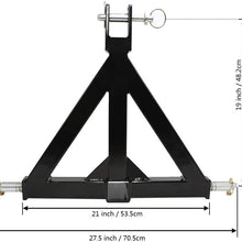 hikotor Heavy Duty 3 Point 2 Inch Receiver Drawbar Hitch Adapter Subcompact Trailer and Farm Equipment Replacement for BX Kubota John Deere LM25H WLM Tractor NorTrac Kioti Yanmar Cat