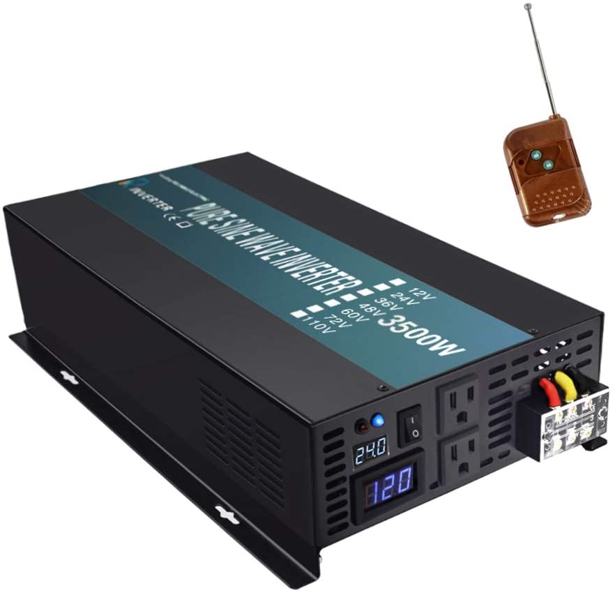WZRELB RBP350024VCRT 3500W 24V 120V Pure Sine Wave Solar Power Inverter with Remote Control Switch