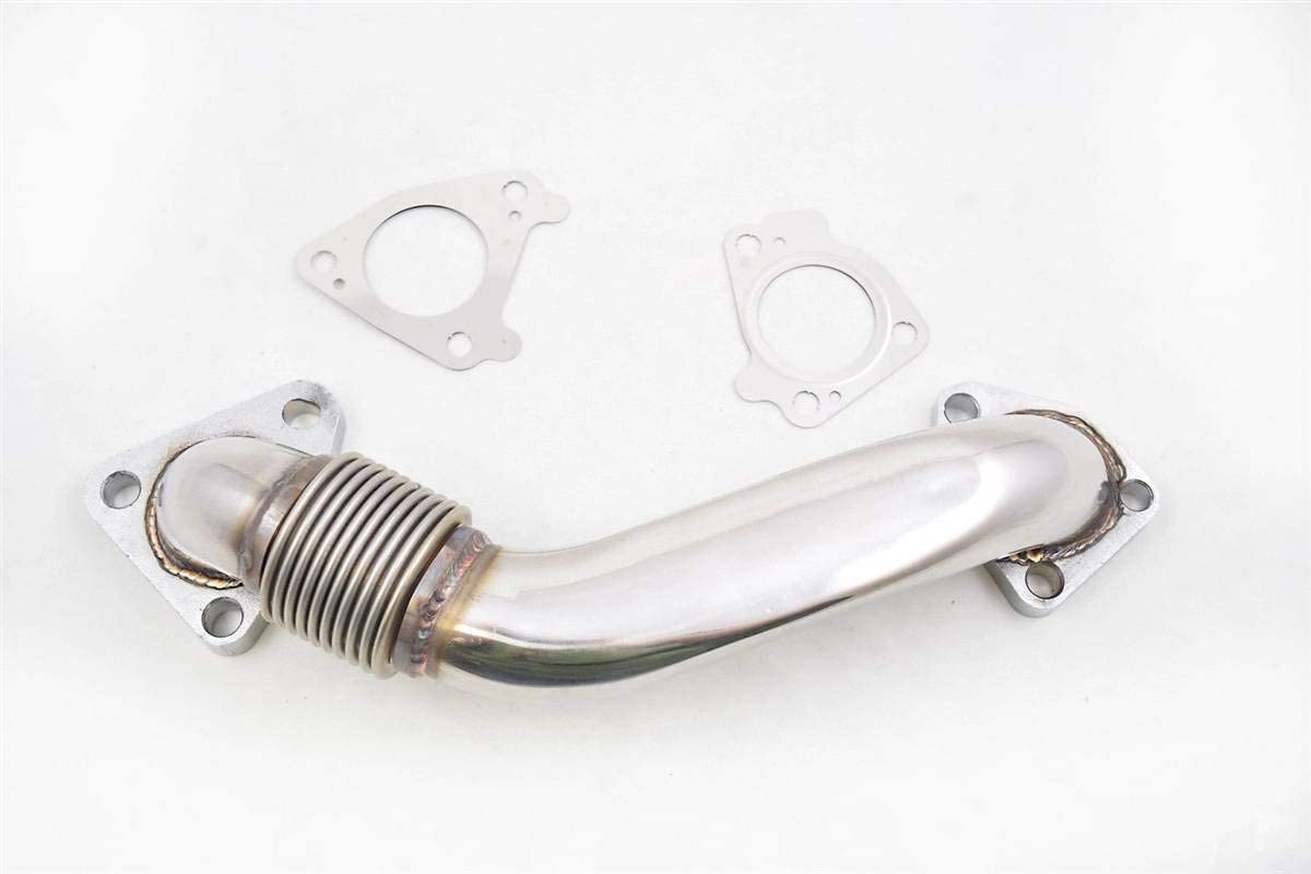 RDP Bolt On Replacement Passenger Side Up Pipe & Gaskets Compatible with 2001-2004 Chevy/GMC 6.6 LB7 Duramax Diesel