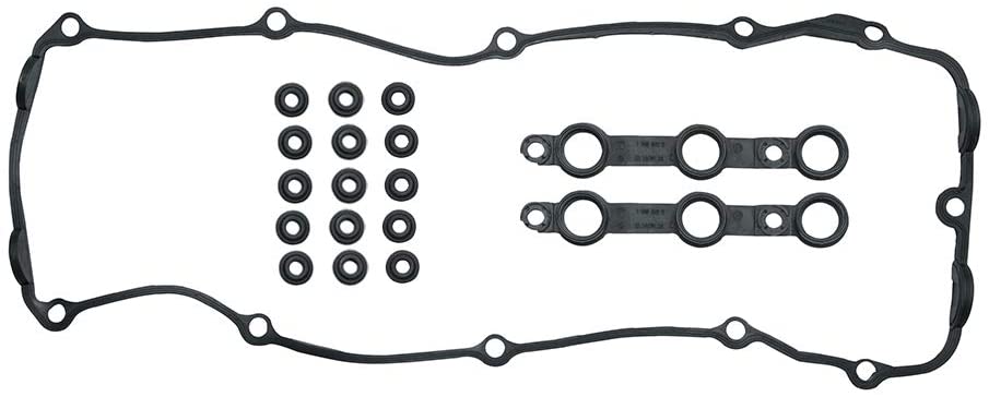 Engine Valve Cover Gasket Set with 15 Grommet Seals For BMW Replace 11120030496