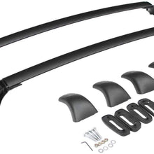 TRIL GEAR Top Roof Rail Rack Cross Bars Compatible with 14-19 Highlander XLE Limited Black Aluminum Luggage Carrier